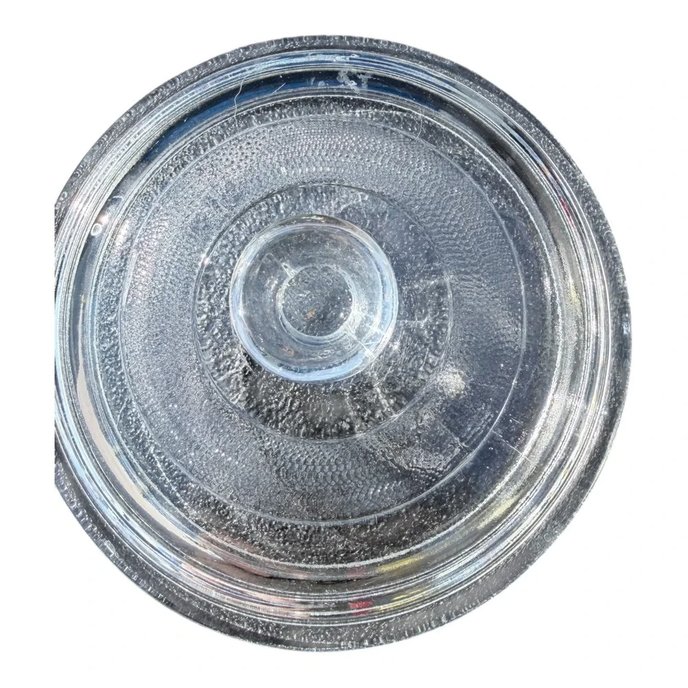 Fire King Casserole Dish 1 Pint Clear Glass Round Lidded Ovenware Vintage USA